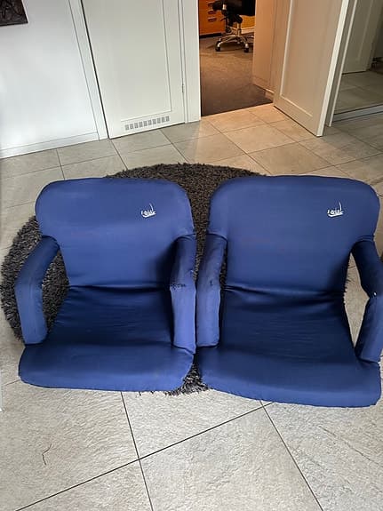 E-Bridge Deluxe blå hopfällbara stolar med armstöd