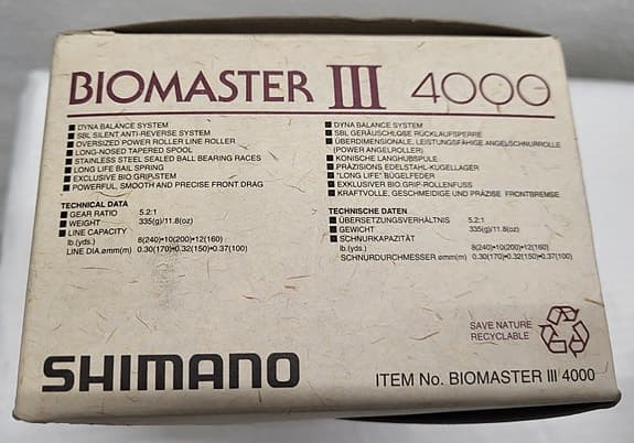Shimano Biomaster III 4000 haspelrulle
