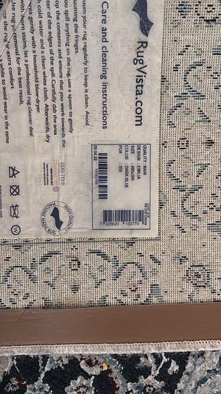 Rugvista löpare matta blå/beige mönstrad