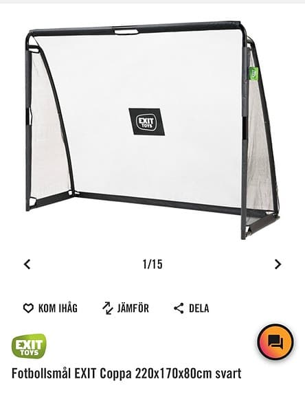 EXIT Coppa fotbollsmål stål 220x170 cm svart