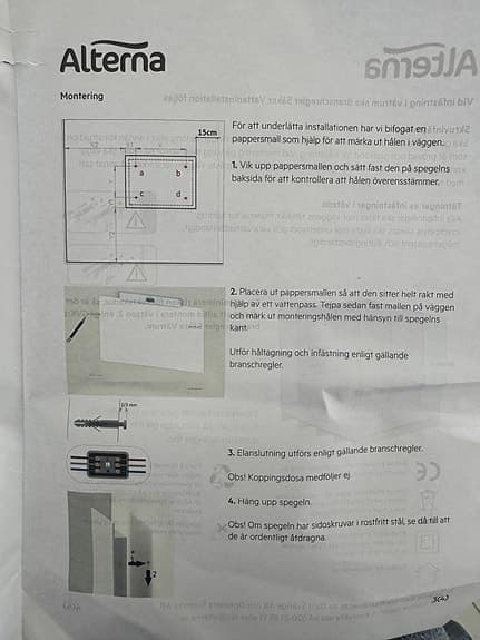 Markslöjd rund spegel med LED-belysning