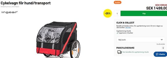 Cykelvagn svart/röd