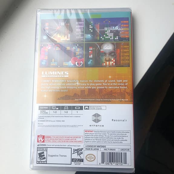 Lumines Remastered limited run oöppnat