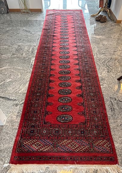 IKEA röd gångmatta orientalisk mönstrad