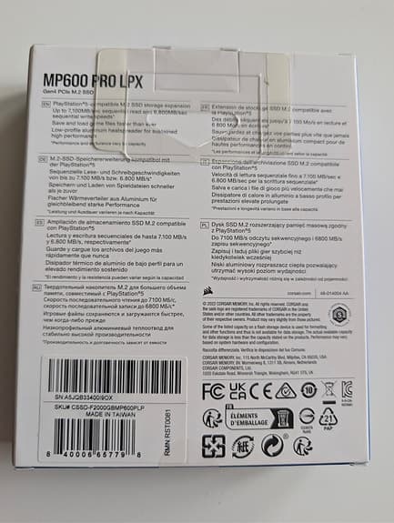 Corsair MP600 pro lpx m.2 ssd för PS5/PC