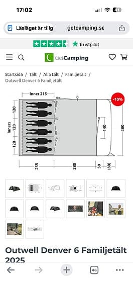 Tält Outwell Nevada 6 p