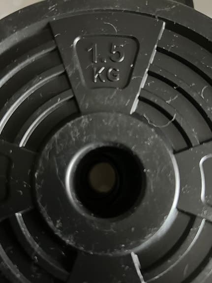 Viktskivor 1,25–2 kg och hantelstänger