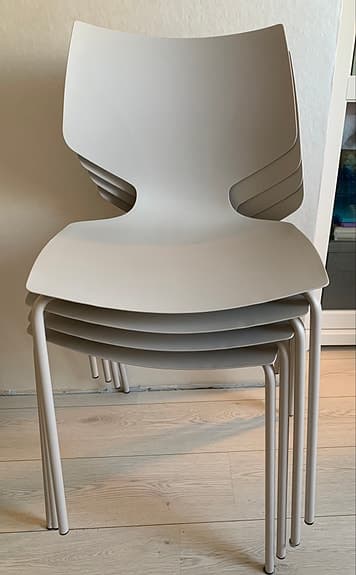 Mio Pyret matstolar grå/beige stapelbara