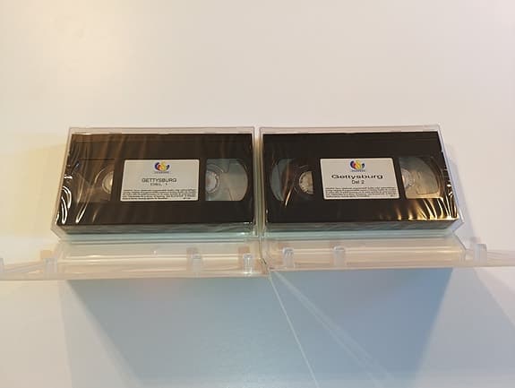 Gettysburg Del 1 & 2 VHS krig Amerikanska inbördeskriget inplastade kassetter