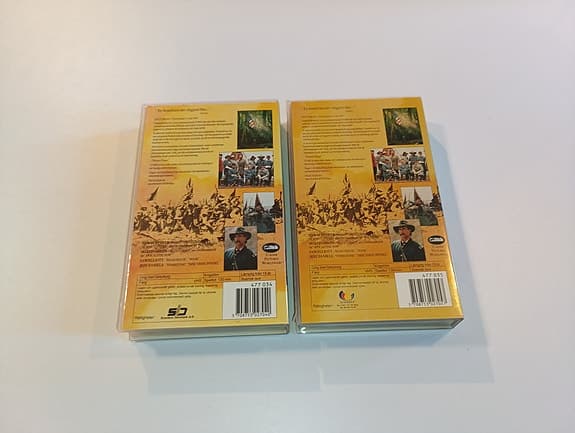 Gettysburg Del 1 & 2 VHS krig Amerikanska inbördeskriget inplastade kassetter