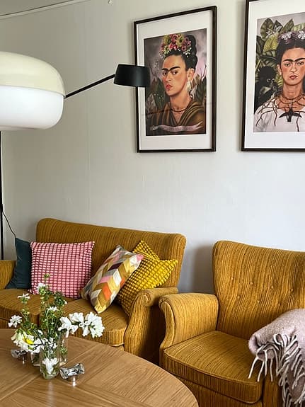 Dux retro soffa och fåtölj
