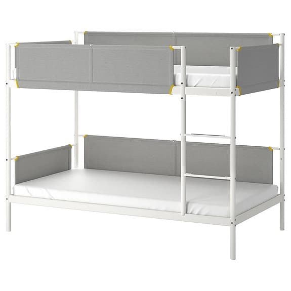 IKEA våningssäng vit/grå 90x200 cm