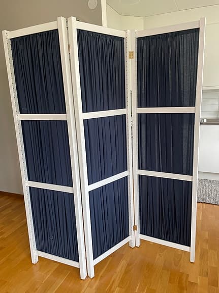 rumsavdelare vikvägg blå/vit