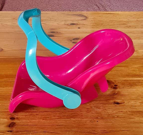 Dockvagn med tillbehör grå/rosa fjärilsmotiv