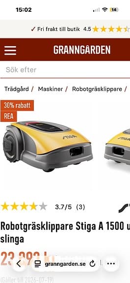 Stiga A1500 robotgräsklippare gul/grå