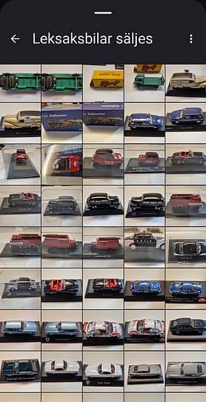 Samling modellbilar Volvo, Mercedes-Benz, Saab bl.a. i skala i bra skick