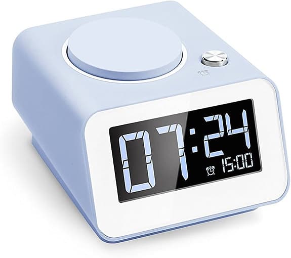 Digital väckarklocka med stor display 2x ladduttag