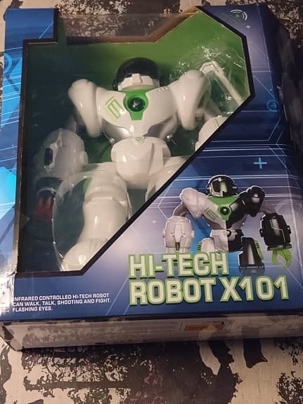 Hi-Tech Robot X101 leksaksrobot med fjärrkontroll vit/grön
