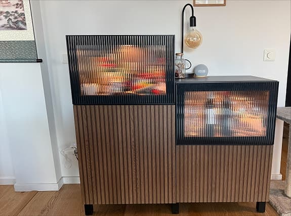 IKEA Besta Storage Combination with Glass Doors & Built-in LED Lighting