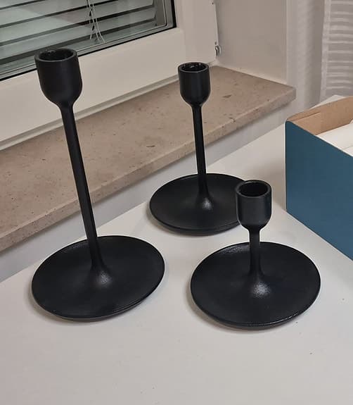 IKEA FULLTALIG Ljusstake set om 3, svart