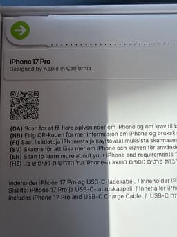 Apple iPhone 17 Pro 256 GB silver Oöppnad