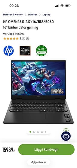 Kraftfull gaming laptop rtx5060+Ryzen 7 AI