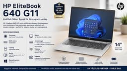 HP EliteBook 640 G11 – Perfekt för företag, arbete & studier | Lång garanti!