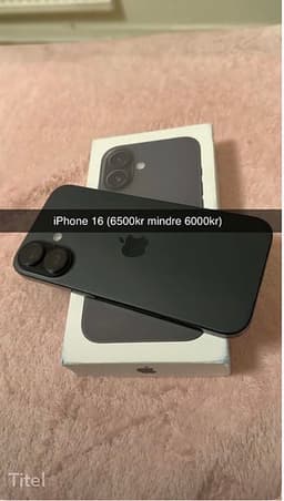 Apple iPhone 16 smartphone 128 GB svart