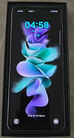 Samsung Galaxy Flip3,  Vikbar, 256GB,Lila,Box, laddare,marmorskal, Rare!