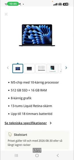 Helt ny! Apple MacBook Air M5 13 tum