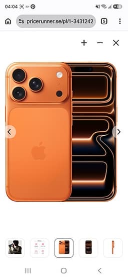 Apple iPhone 17 Pro Max orange och en mörk blå.