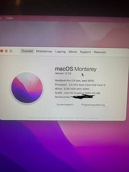 MacBook Pro 13” – uppgraderad med SSD, 8 GB RAM och nytt batteri