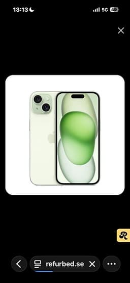 Apple iPhone 15 128 GB grön