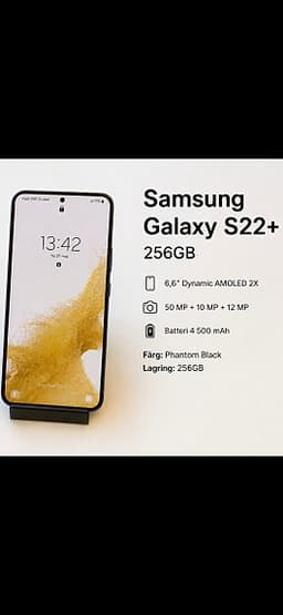 Samsung Galaxy S22+ mobil 256 GB svart