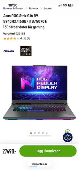 Asus ROG Strix g16 r9 gaming laptop