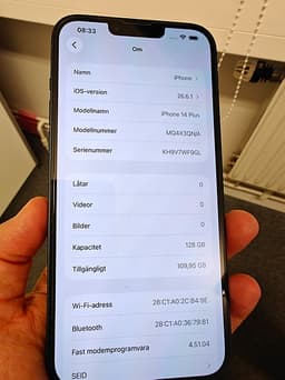iPhone 14 Plus 128 GB 99 % batteri original