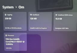 Microsoft laptop med Intel i7 och 16 GB RAM