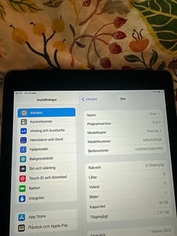 Apple iPad Air 2 surfplatta 16 GB grå