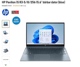 HP Pavilion 15 R3-5/8/256 15.6" bärbar dator (blue)