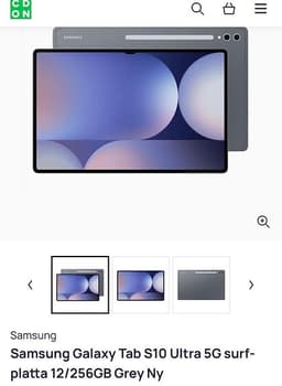 Samsung Galaxy Tab S10 Ultra 5G surfplatta 12/256GB Grey Ny