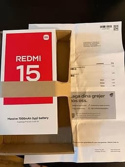 Helt ny Xiaomi Redmi 15 (128GB / Midnight Black) – 7000 mAh batteri