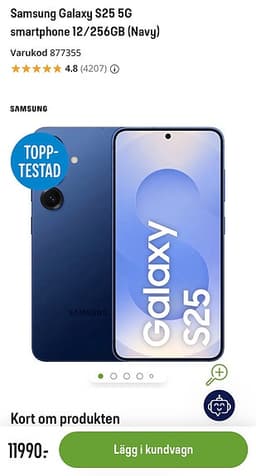 Samsung Galaxy S25 256 GB blå