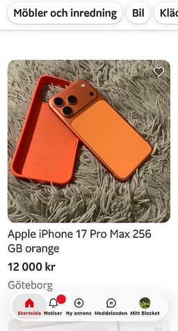 Apple iPhone 17 Pro Max 512 GB orange mobiltelefon