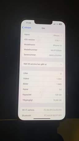 Apple iPhone 13 128 GB blå