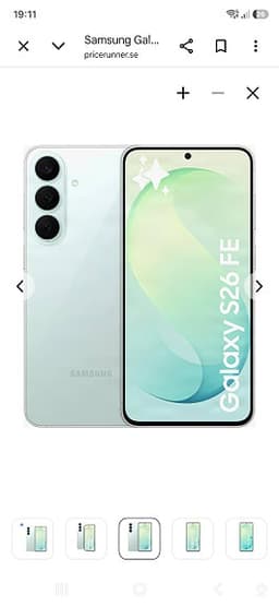 Samsung Galaxy S26 FE mobil 128 GB grön.