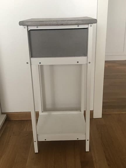 vidaXL Sängbord med 1 låda grå och vit