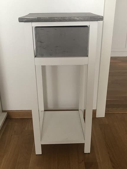 vidaXL Sängbord med 1 låda grå och vit