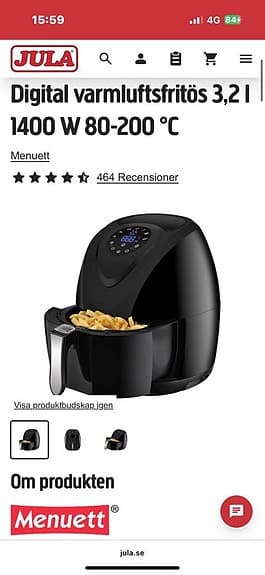 Digital varmluftsfritös med 3,2 l