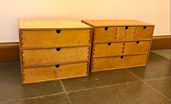 Vintage IKEA MOPPE hurts byrå furu betsad som ljus ek