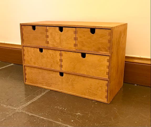 Vintage IKEA MOPPE hurts byrå furu betsad som ljus ek